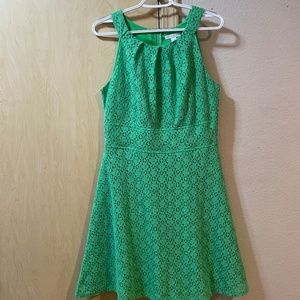 Women Medium 8 Beautiful Vintage Lace Shamrock Green Dress